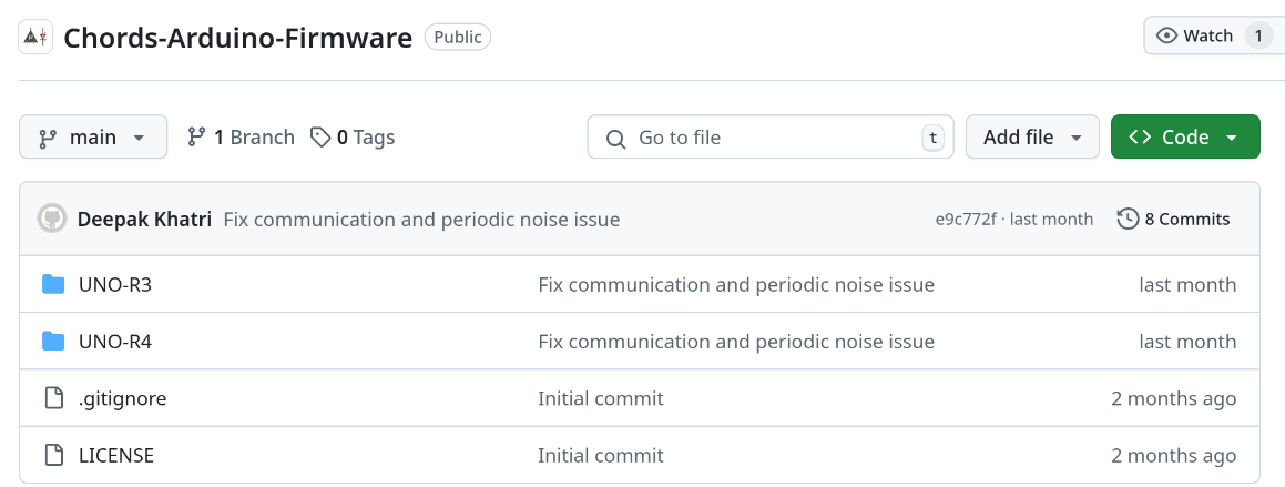 Firmware Arduino Chords